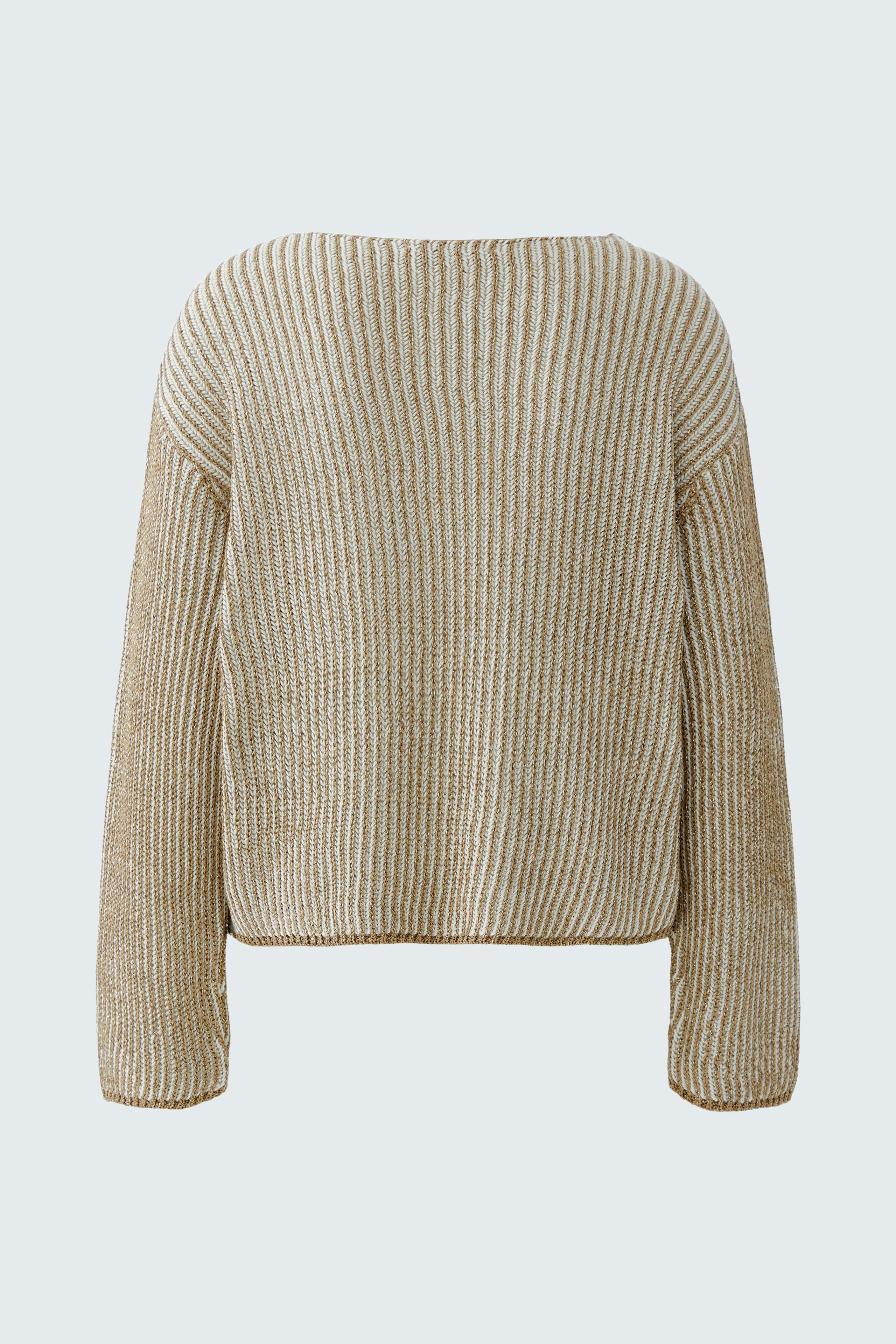 Casual women's pullover: Soft beige ribbed design with a relaxed fit, perfect for everyday wear.