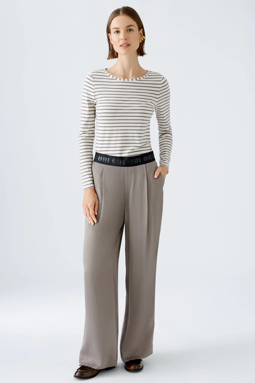 Bild 1 von SUMIKO Long-sleeve shirt - dark brown offwhite in dark brown offwhite | Oui