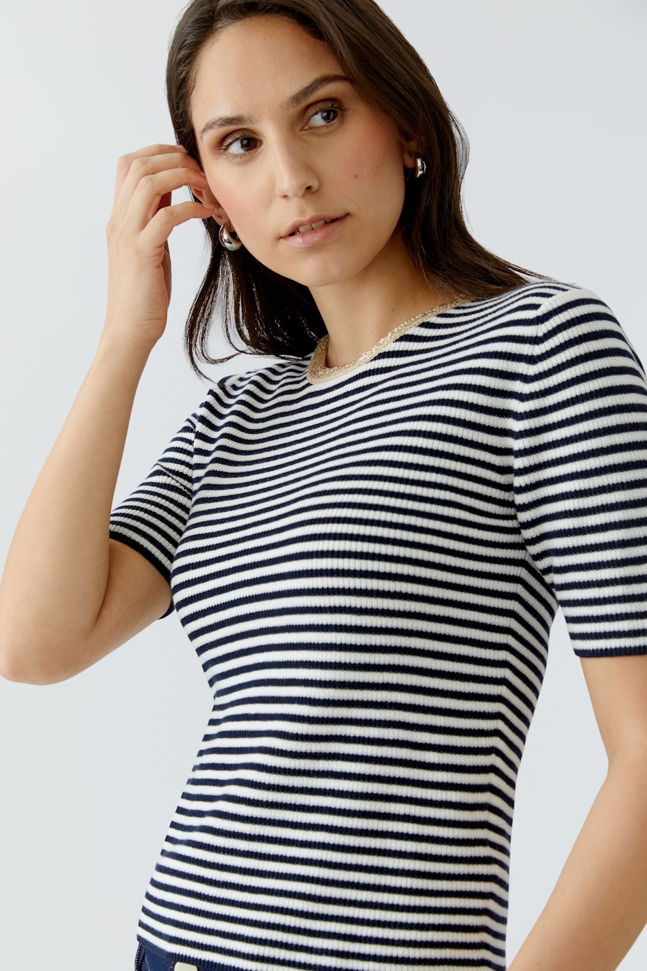 Pullover - white green