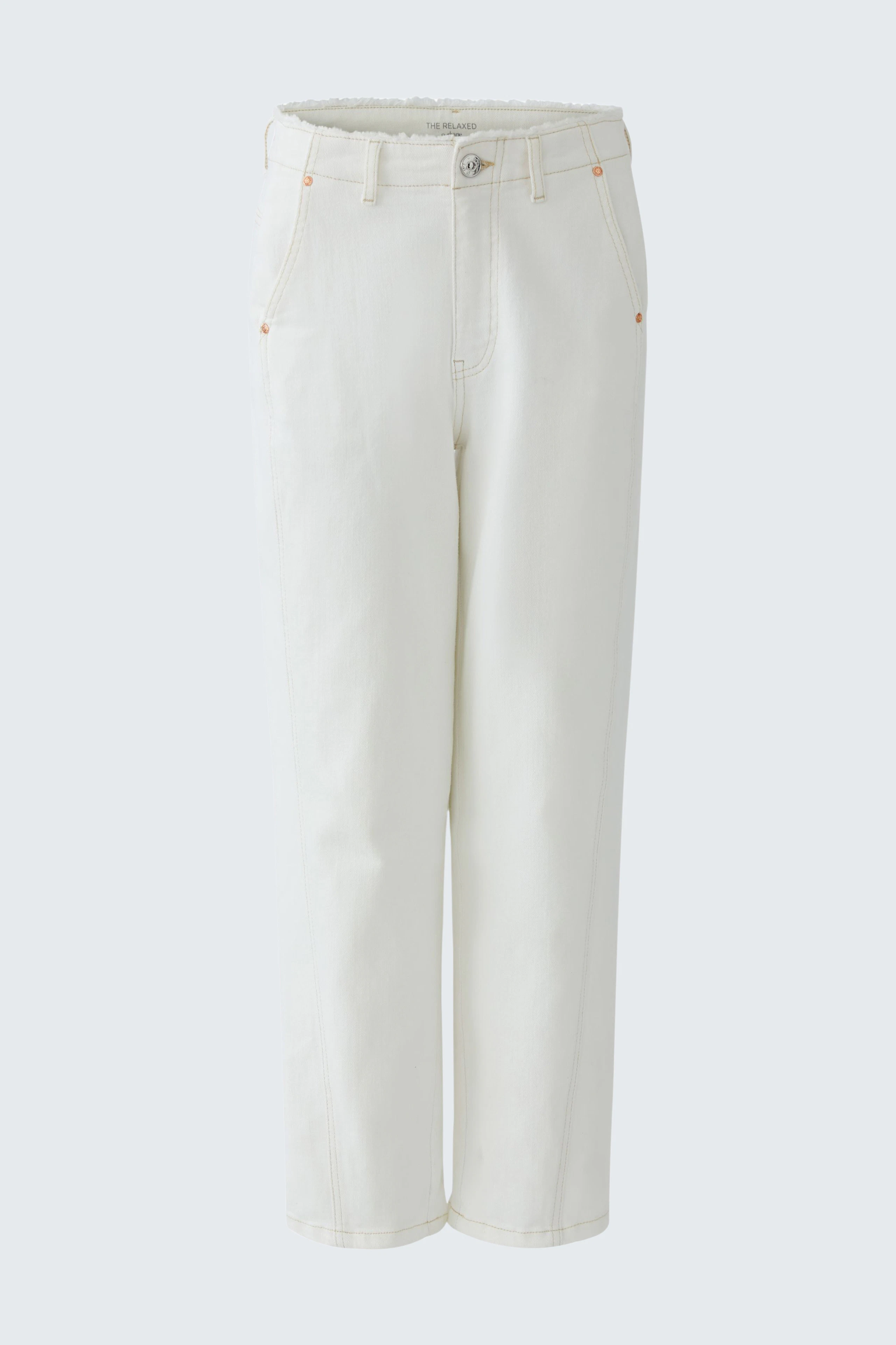 Bequeme Damen-Jeans: Weiße Relaxed Jeans mit lässigem Schnitt und praktischen Taschen.
