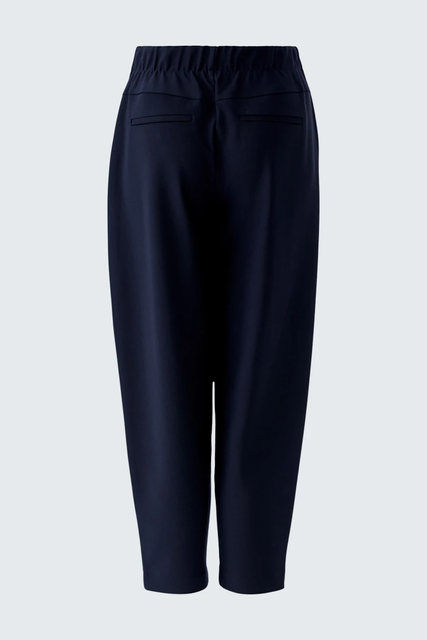 Bequeme Damen-Hose in Dunkelblau mit elastischem Bund und zwei Taschen auf der Rückseite.