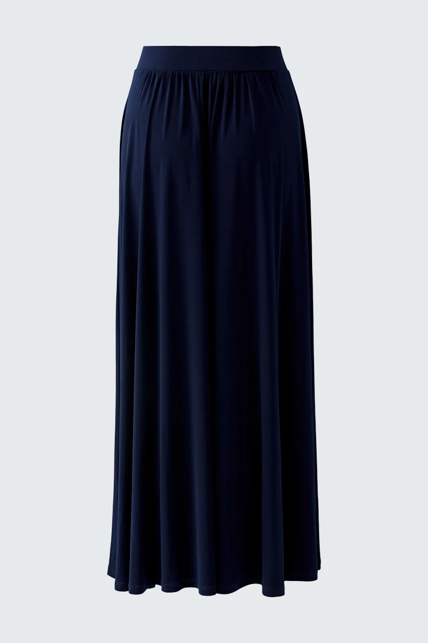 Casual A-line skirt in navy blue, perfect for versatile styling. No model, just the skirt.