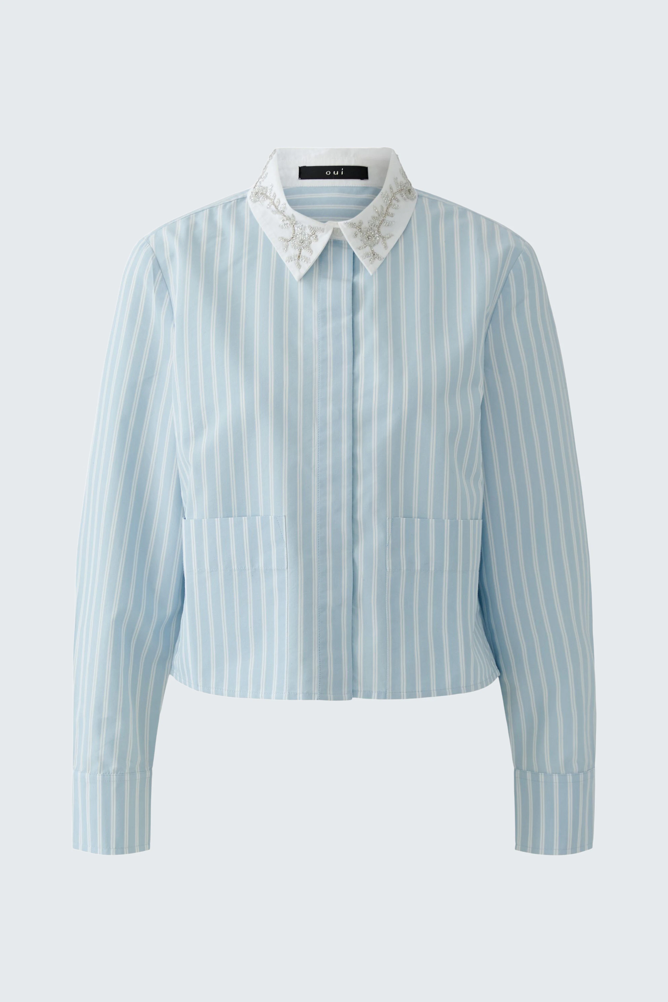 Bluse - blue white
