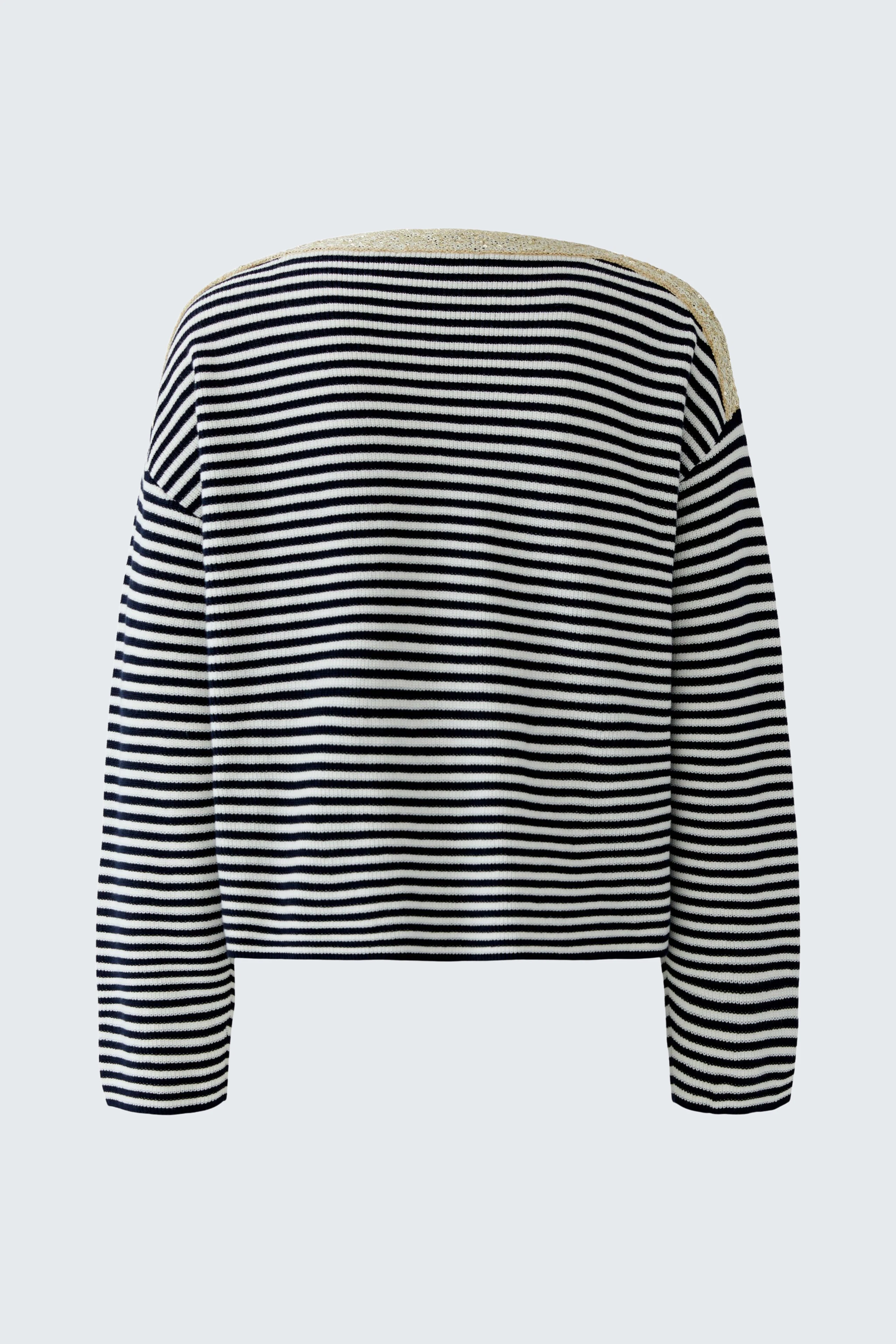 Casual women's pullover: Back view of a striped pullover with a relaxed fit and soft fabric.