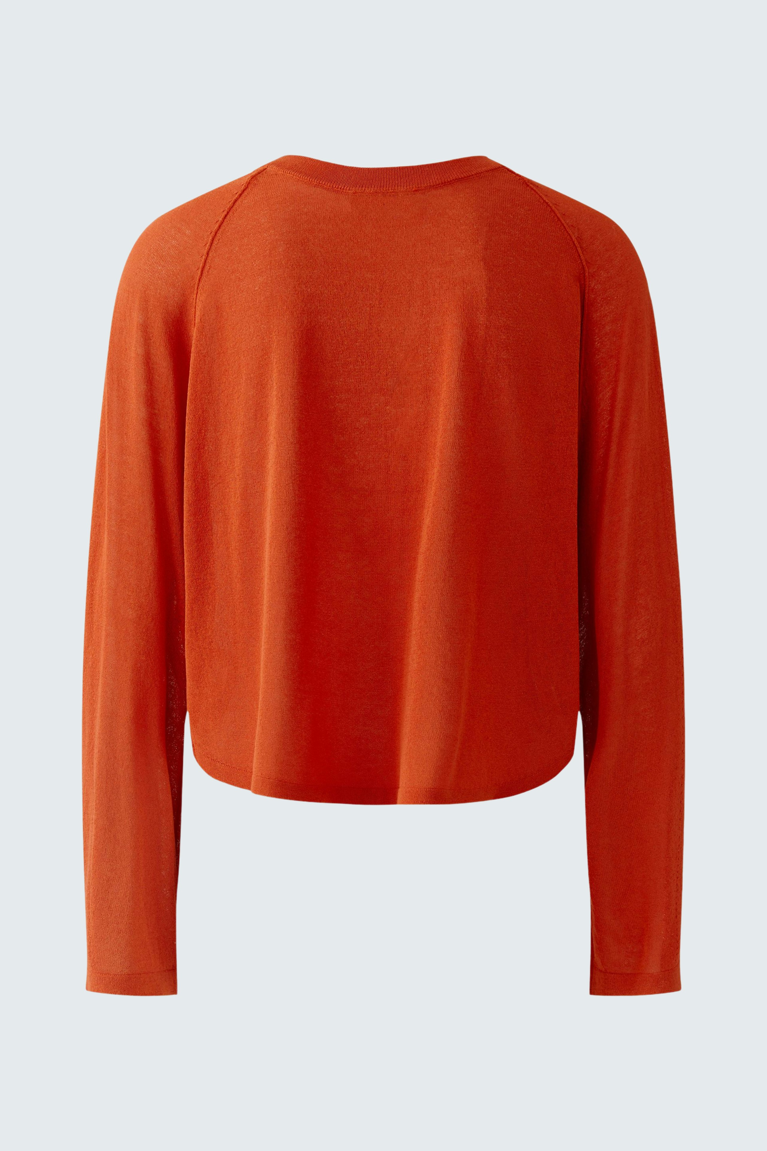 Rote Damen-Strickjacke mit langen Ärmeln und lässigem Schnitt, ideal für den Alltag.