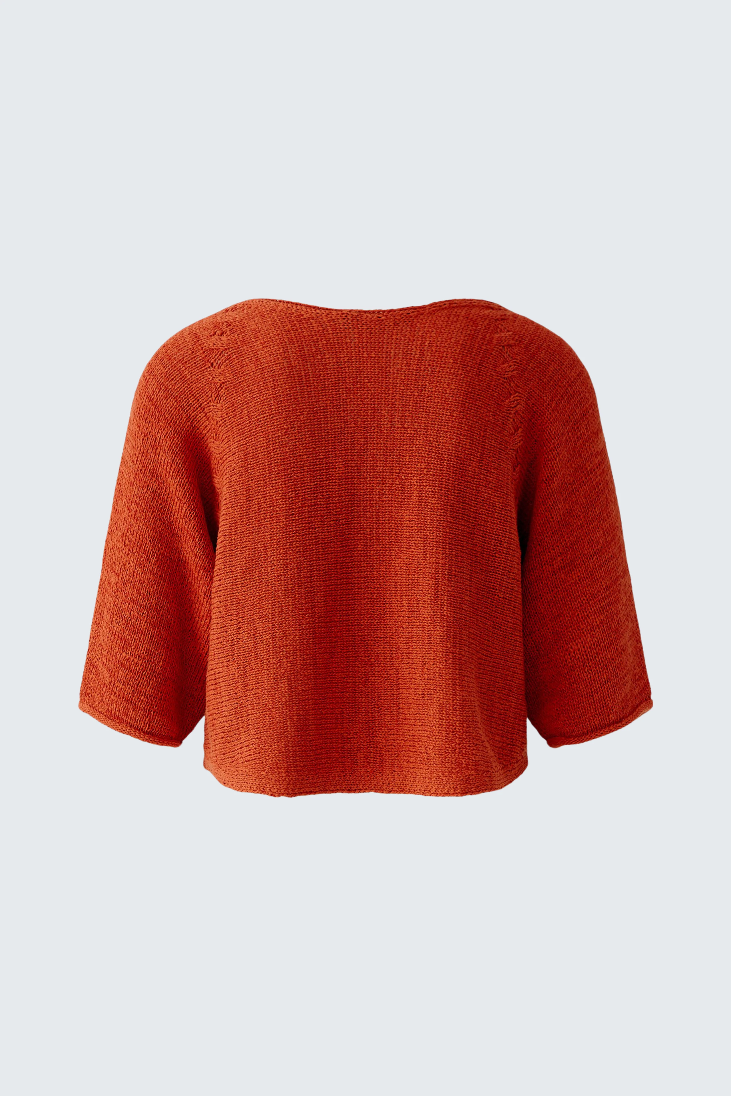 Roter Damen-Pullover mit weitem Schnitt und kurzen Ärmeln, ideal für lässige Outfits.