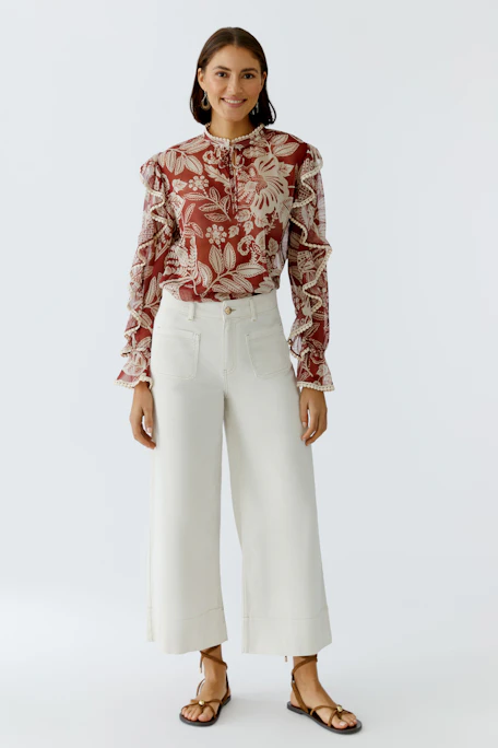 Bequeme Wide Leg Jeans für Damen in hellem Beige mit weitem Bein und lässigem Schnitt.