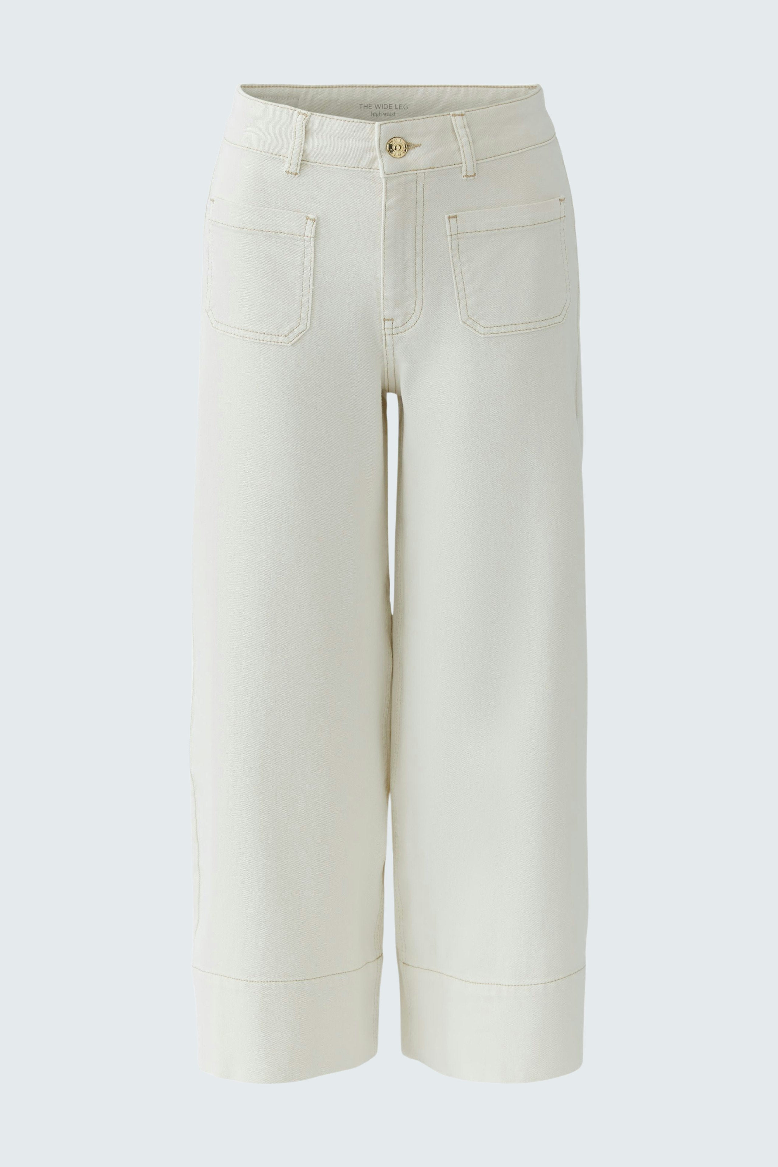 Bequeme Wide Leg Jeans für Damen in hellem Beige mit weitem Bein und lässigem Schnitt.