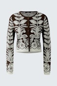 Strickjacke - dark brown offwhite