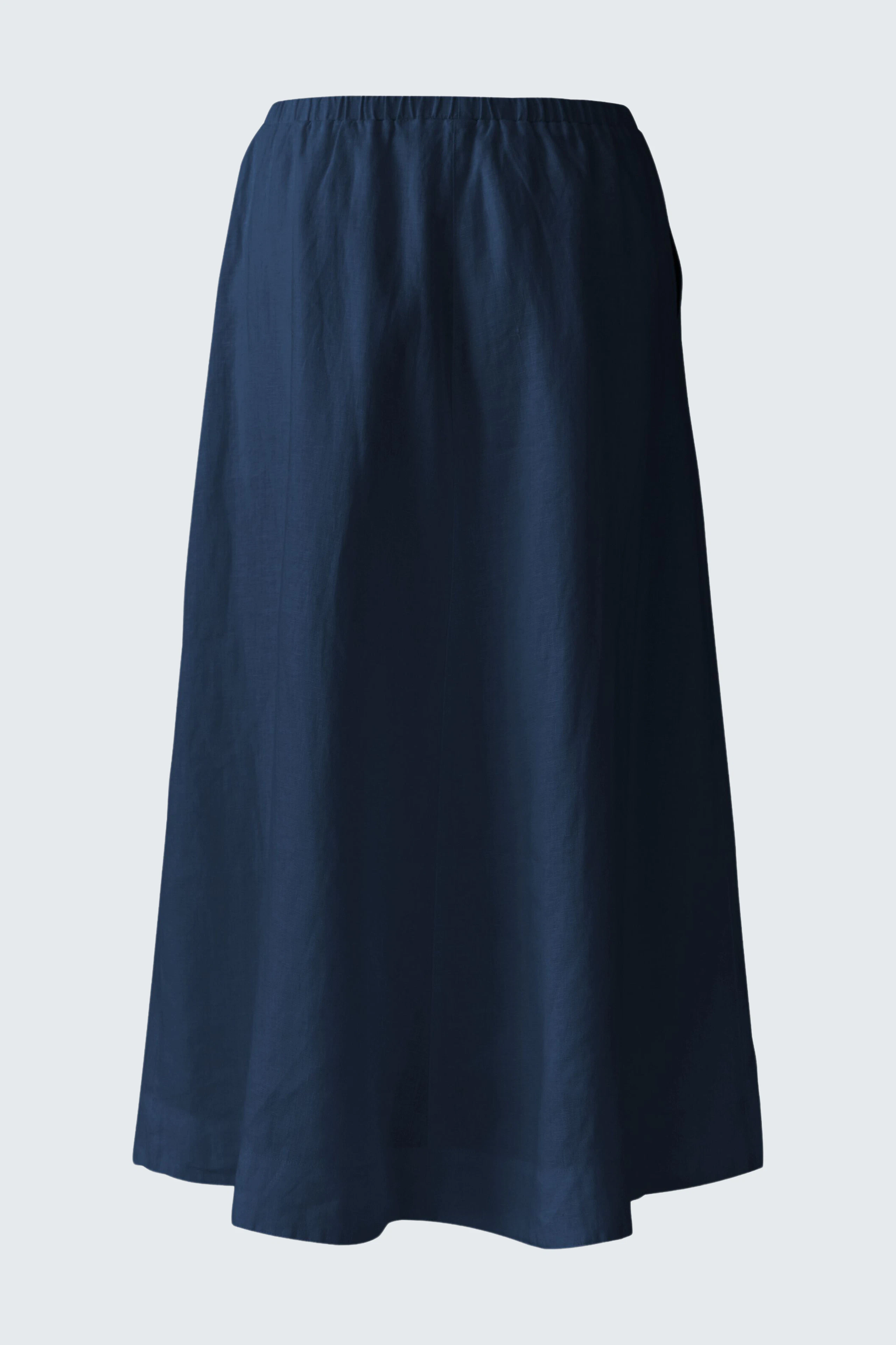 Casual A-line skirt in navy blue, perfect for everyday wear. Simple and versatile design.