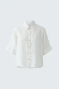 Leinenbluse - optic white