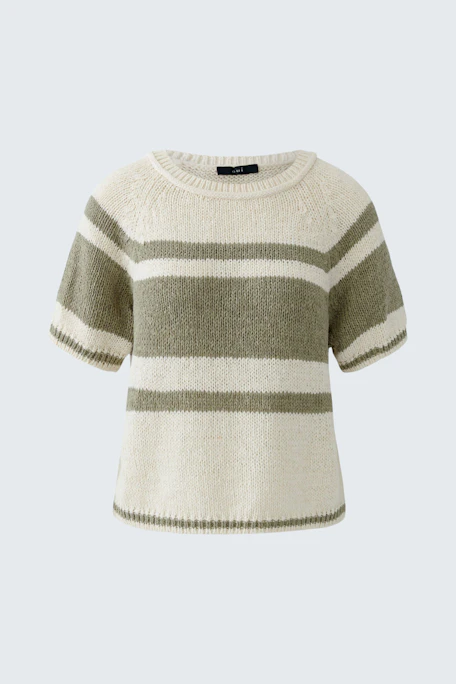 Pullover - white green