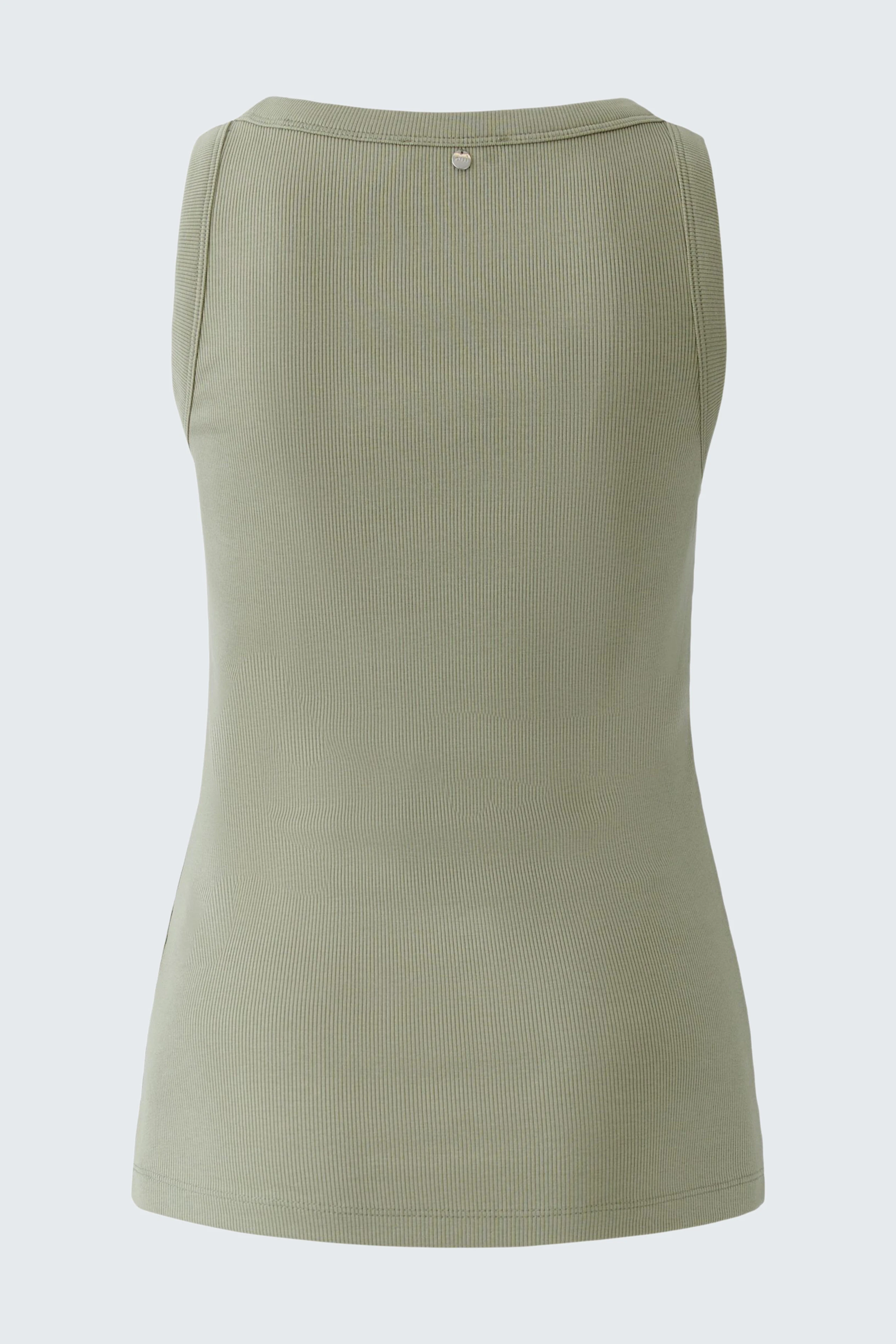 Simple tank top in olive green, sleeveless and casual, perfect for layering or warm days.