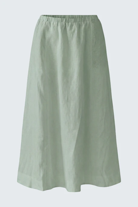 Casual A-line skirt in light green, perfect for a relaxed look. No model, just the skirt.