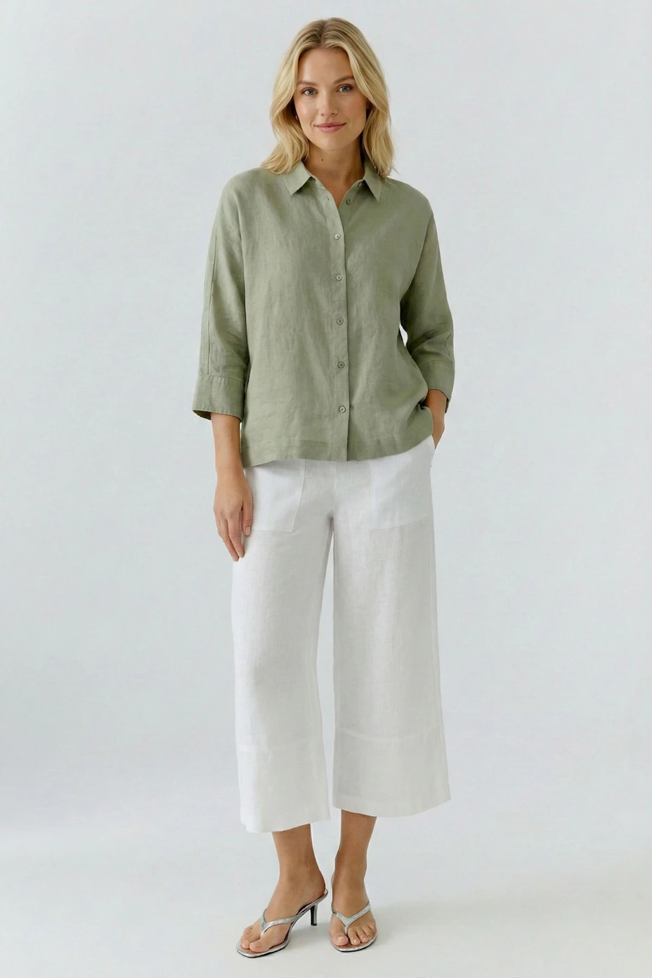 Linen blouse - peach whip