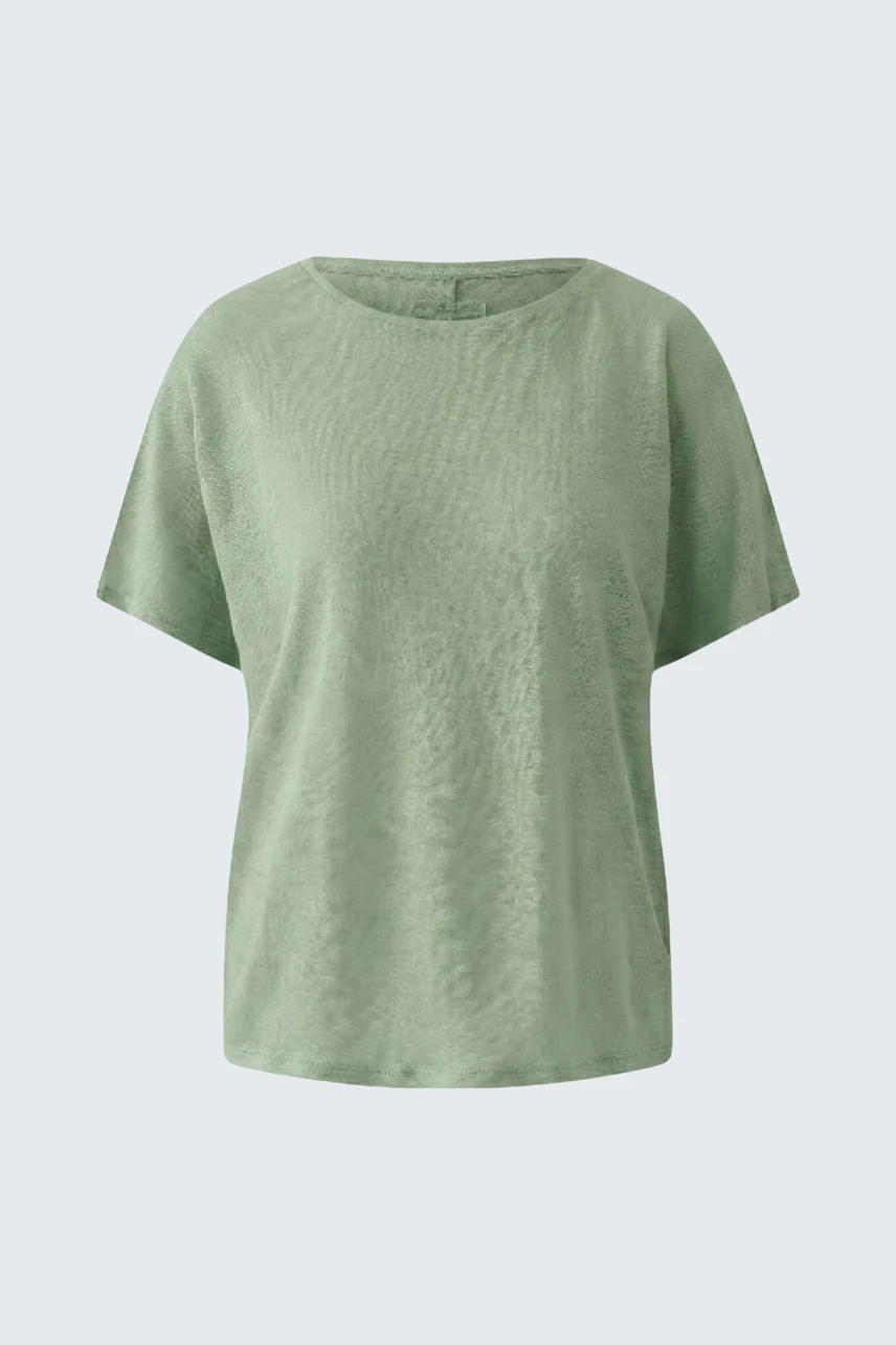Lässiges Damen-T-Shirt: Grünes T-Shirt mit kurzen Ärmeln, ideal für einen entspannten Look.