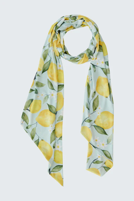 Scarf - white blue