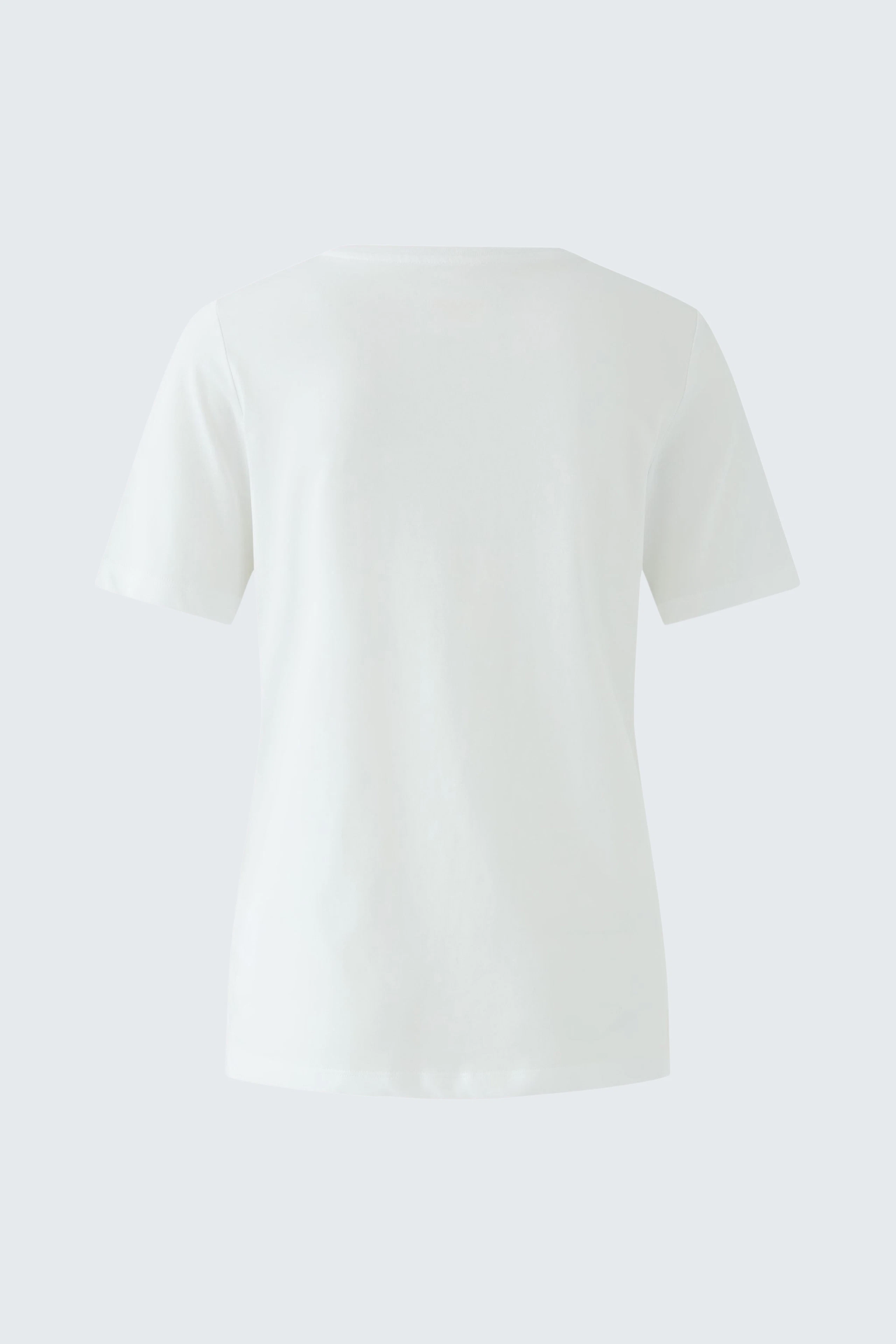 Weißes Damen-T-Shirt: Schlichtes Design, ideal für lässige Outfits und vielseitig kombinierbar.