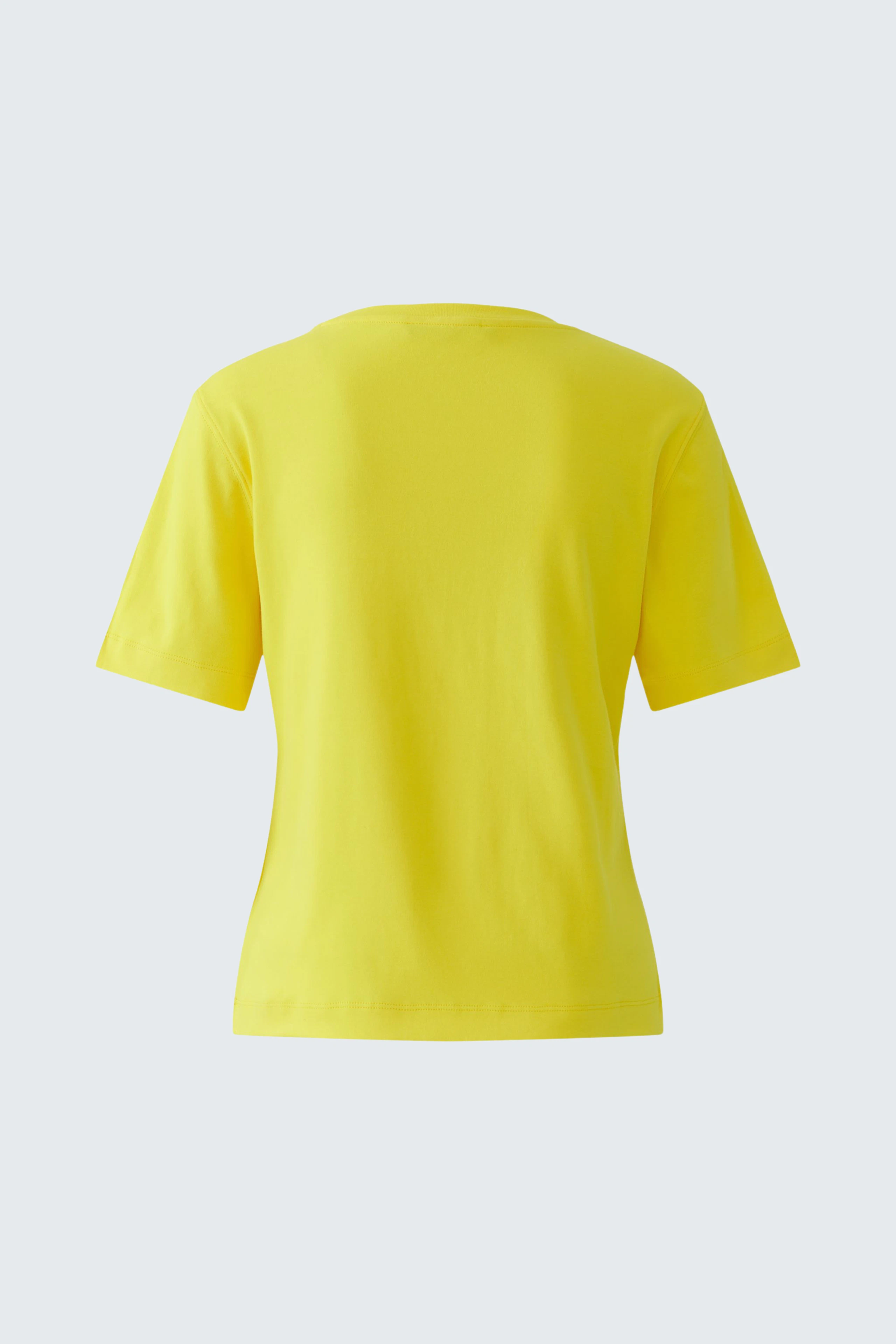 Gelbes Damen-T-Shirt: Rückansicht eines schlichten, kurzärmeligen T-Shirts ohne Model.