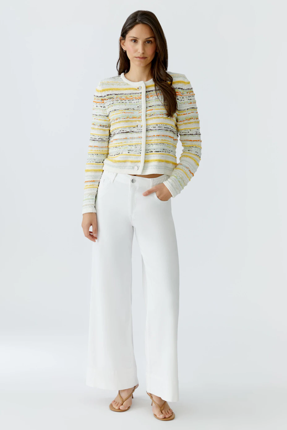 Cardigan - white yellow