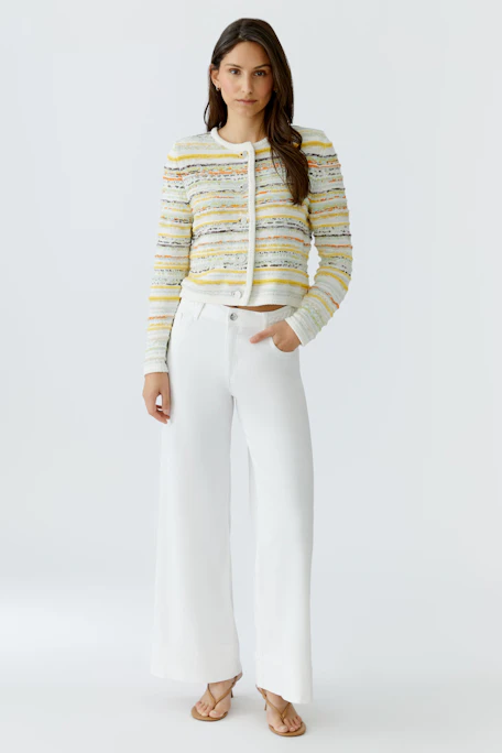 Strickjacke - white yellow