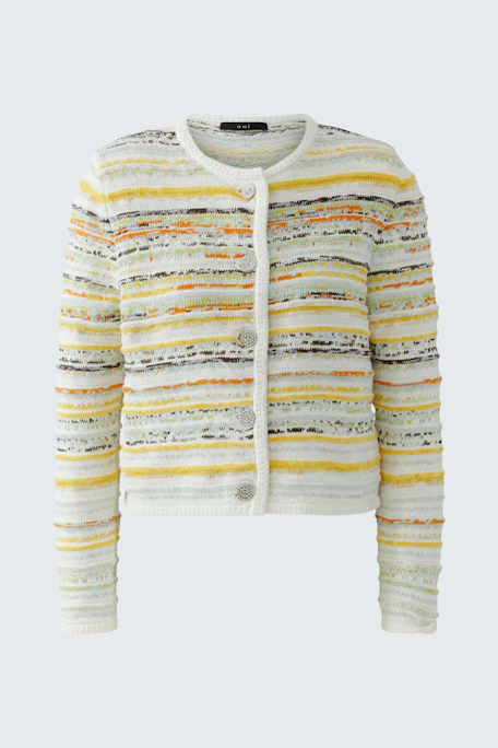 Strickjacke - white yellow