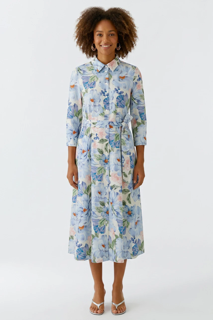 Bild 1 von Midi dress - blue white in blue white | Oui