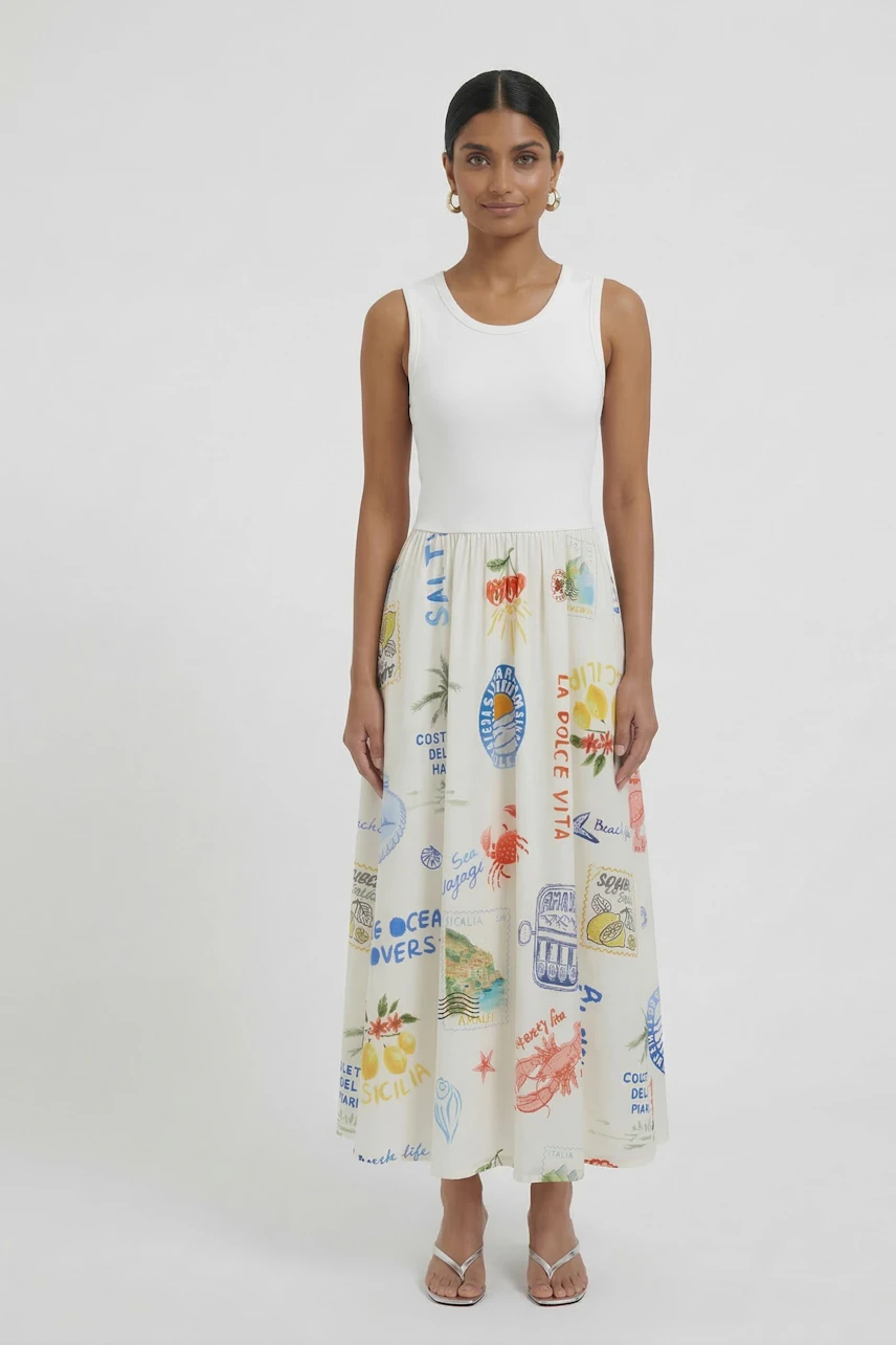 Bild 1 von Midi dress - white red in white red | Oui