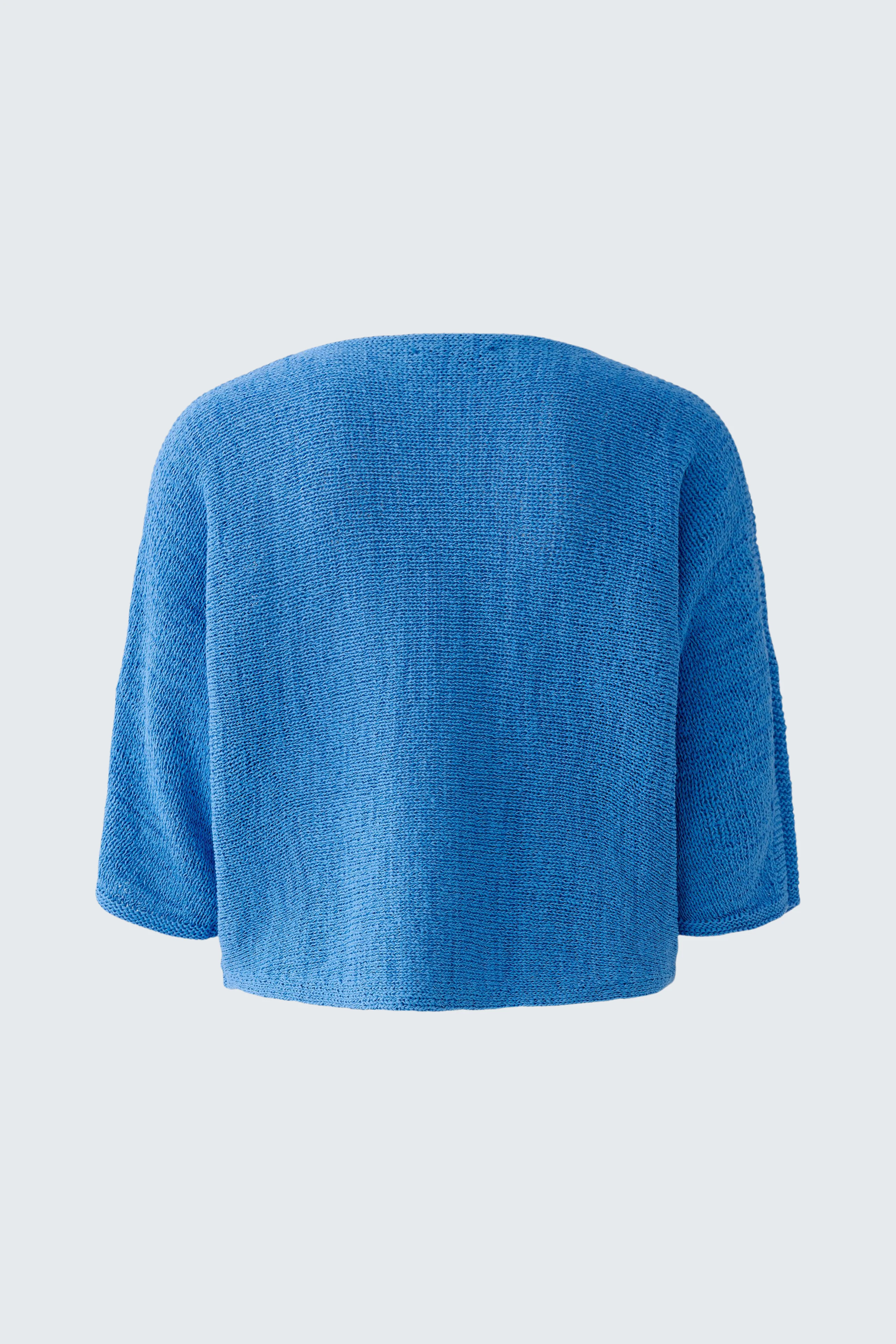 Blauer Damen-Pullover: Lockerer Strickpullover ohne Model, ideal für lässige Outfits.