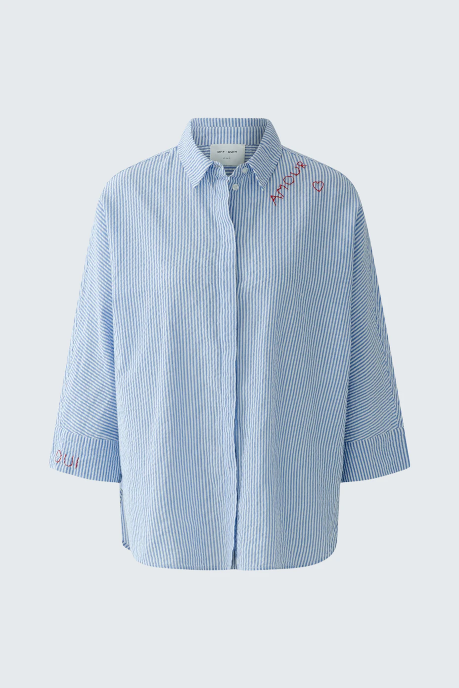 Blouse - light blue white