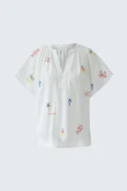 Bluse - white red