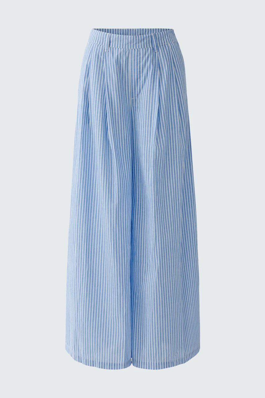Blue striped Marlene pants: Wide-leg design, lightweight fabric, perfect for casual wear.