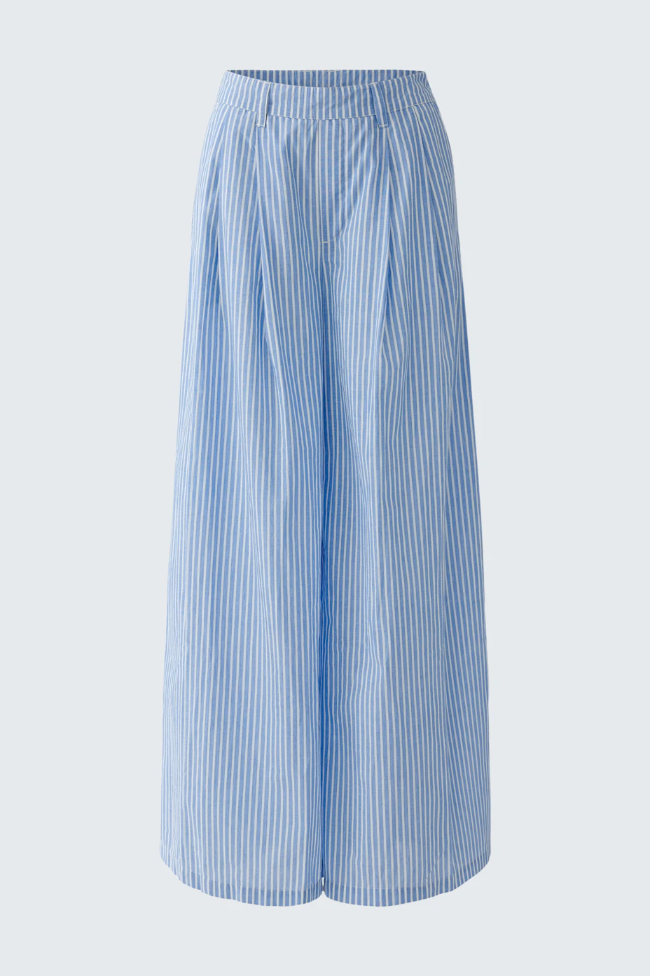 Blue striped Marlene pants: Wide-leg design, lightweight fabric, perfect for casual wear.