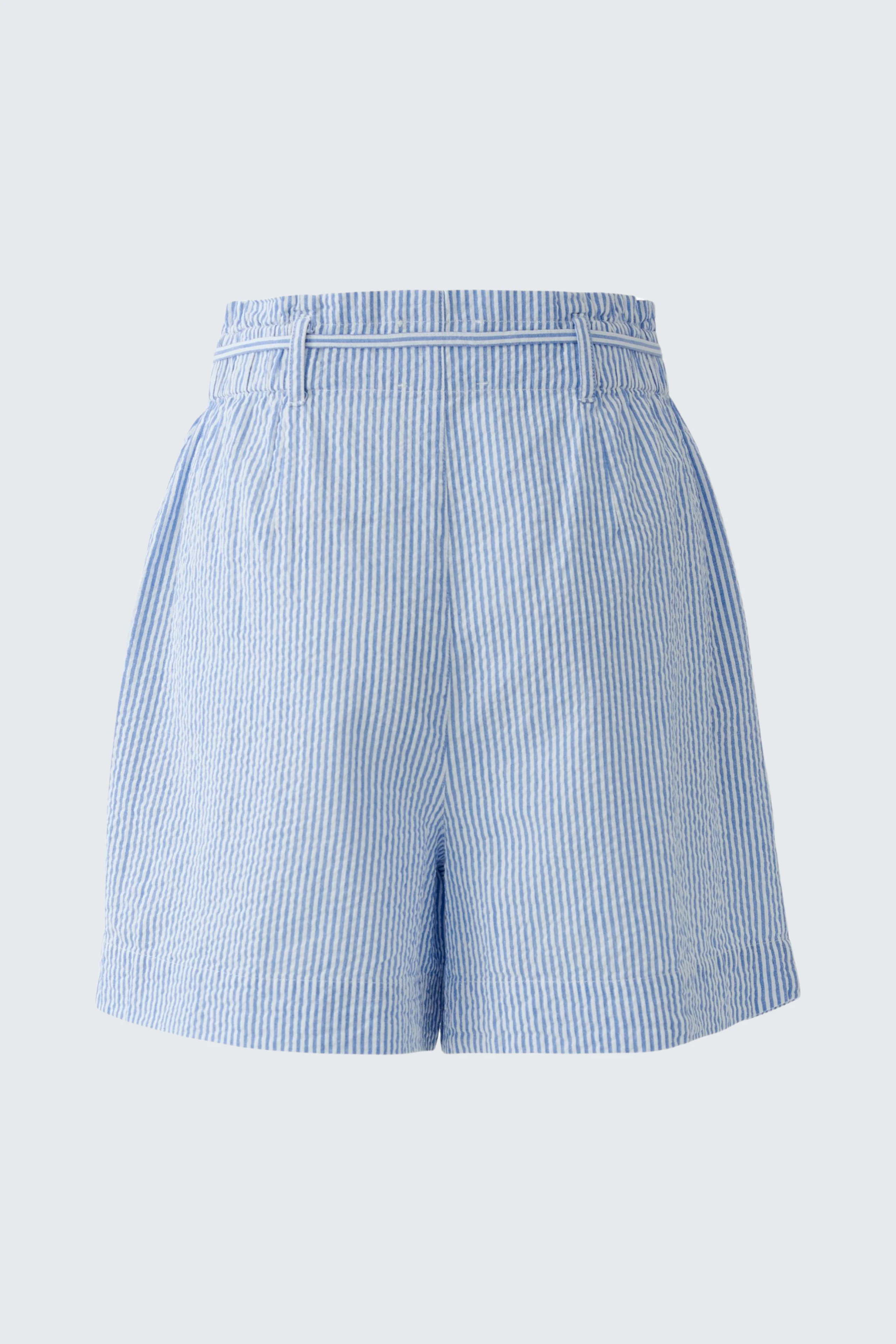 Casual women's shorts: Light blue striped shorts with a relaxed fit, perfect for summer days.
