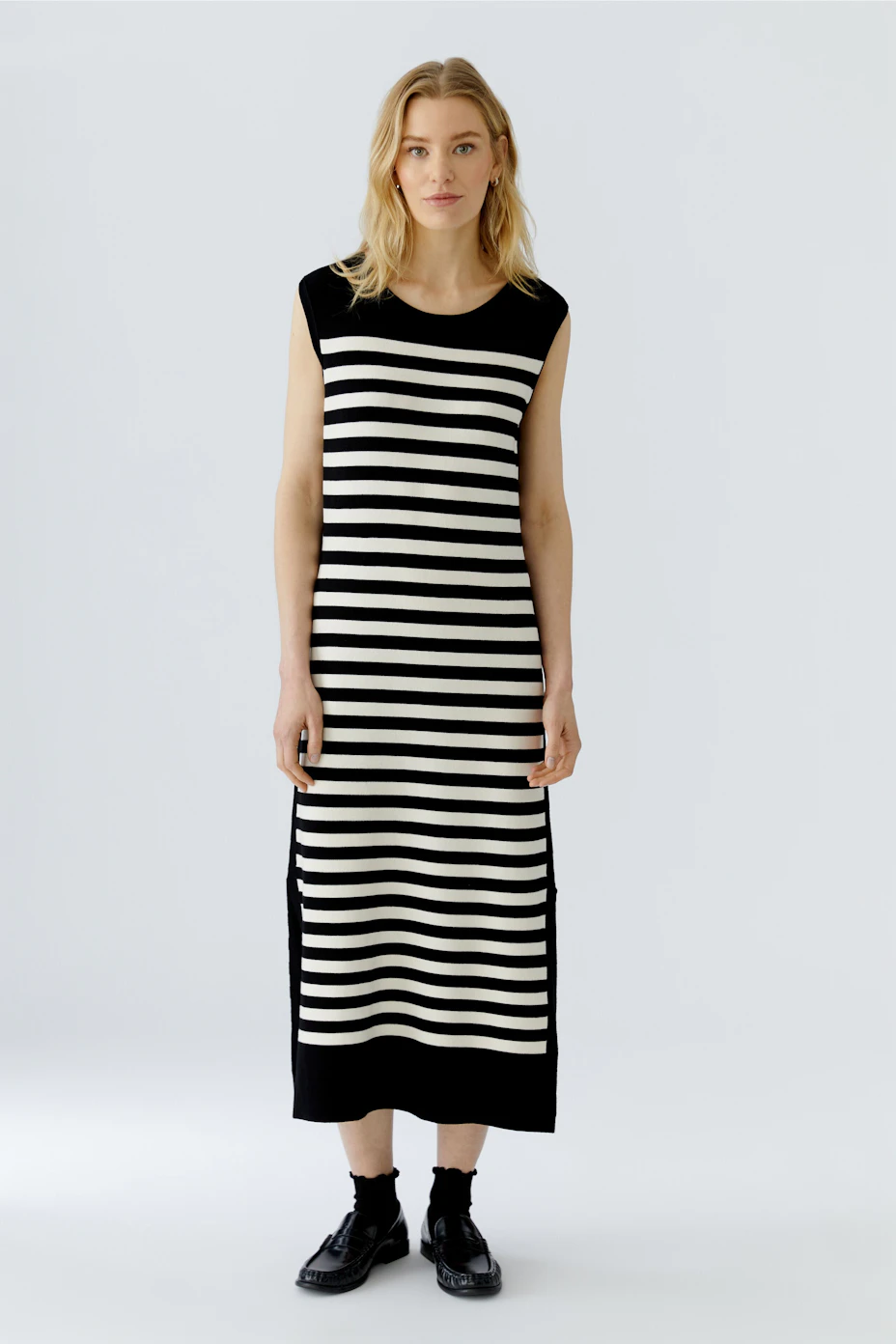 Knitted dress - black offwhite
