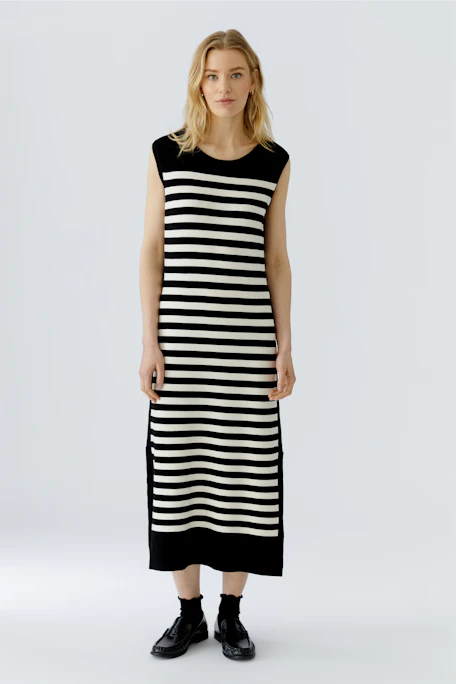 Knitted dress - black offwhite