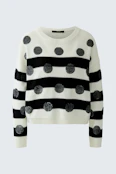 Pullover - white black