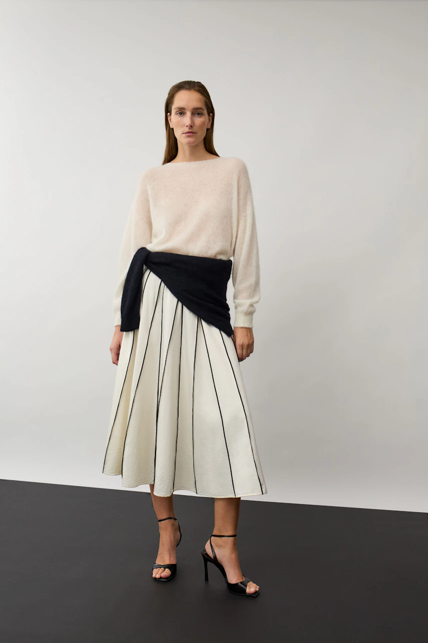 Bild 5 von Midi skirt - white black in white black | Oui
