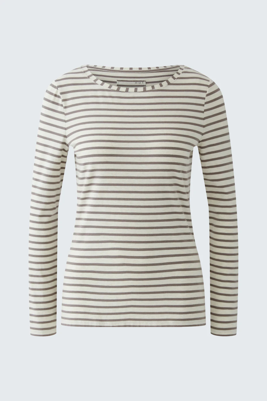 Gestreiftes Langarmshirt: Bequemes Shirt mit Rundhalsausschnitt, ideal für lässige Alltagslooks.