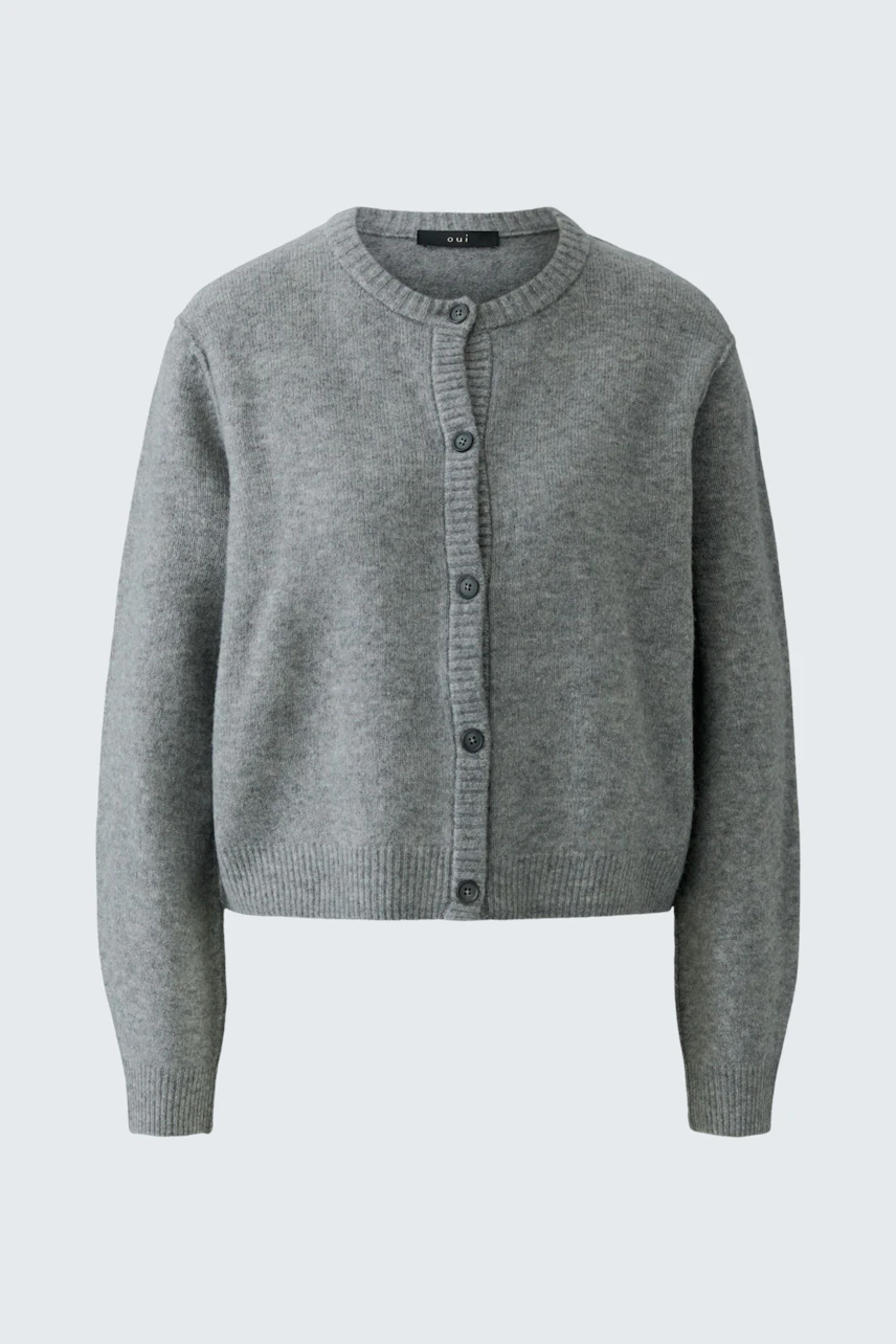 Image 4 of ILAYA Knitted cardigan - steel grey in steel grey | Oui