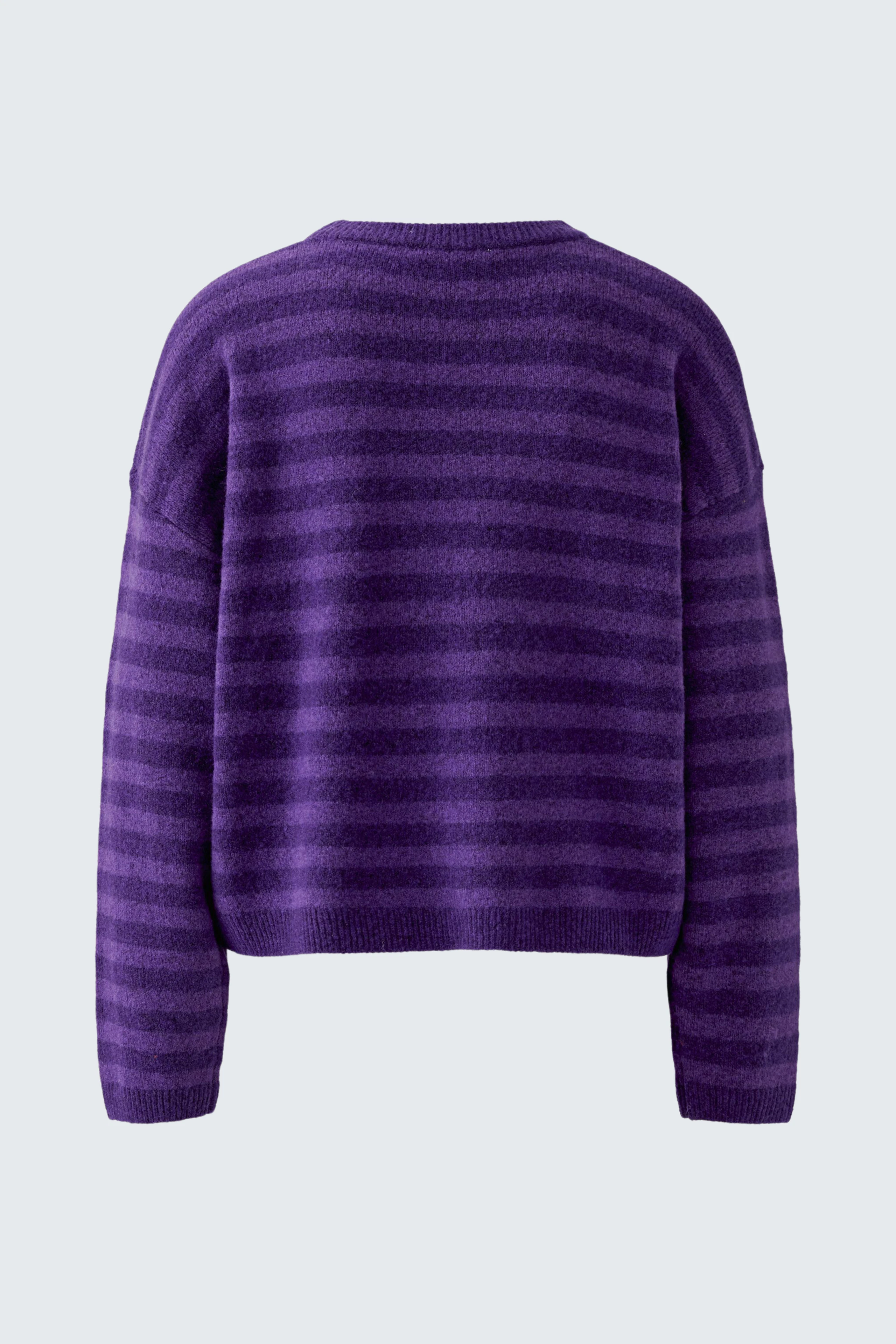 Lila Damen-Pullover: Weicher Strick mit Streifenmuster, ideal für lässige Outfits.