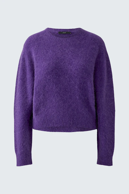 Lila Damen-Pullover: Weicher Strickpullover ohne Model, schlicht und bequem für den Alltag.