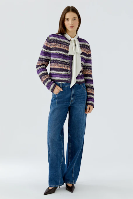 Cardigan - darkviolett orange