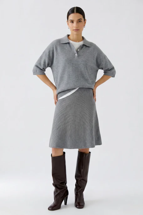 Knitted skirt - steel grey