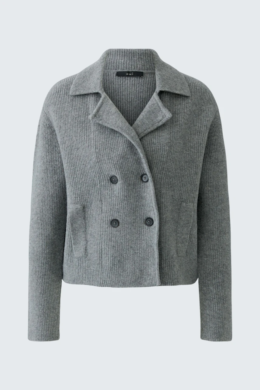 Image 4 of Cardigan - steel grey in steel grey | Oui