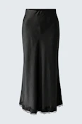 Satin skirt - black