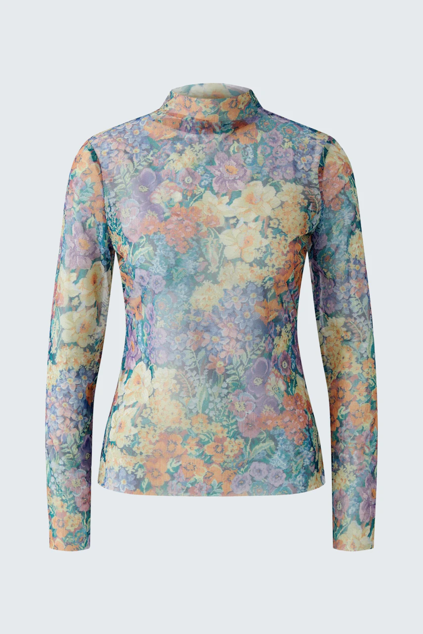 Buntes Langarmshirt mit floralem Muster. Ideal für einen frischen, modischen Look.