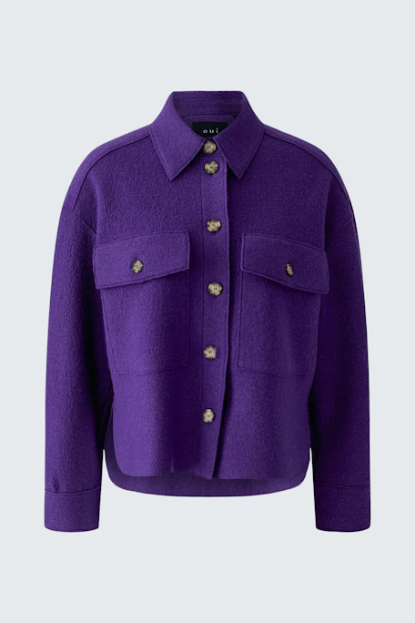 Lila Overshirt: Lässiges Design mit Knopfleiste und Brusttaschen, ideal für einen modernen Look.