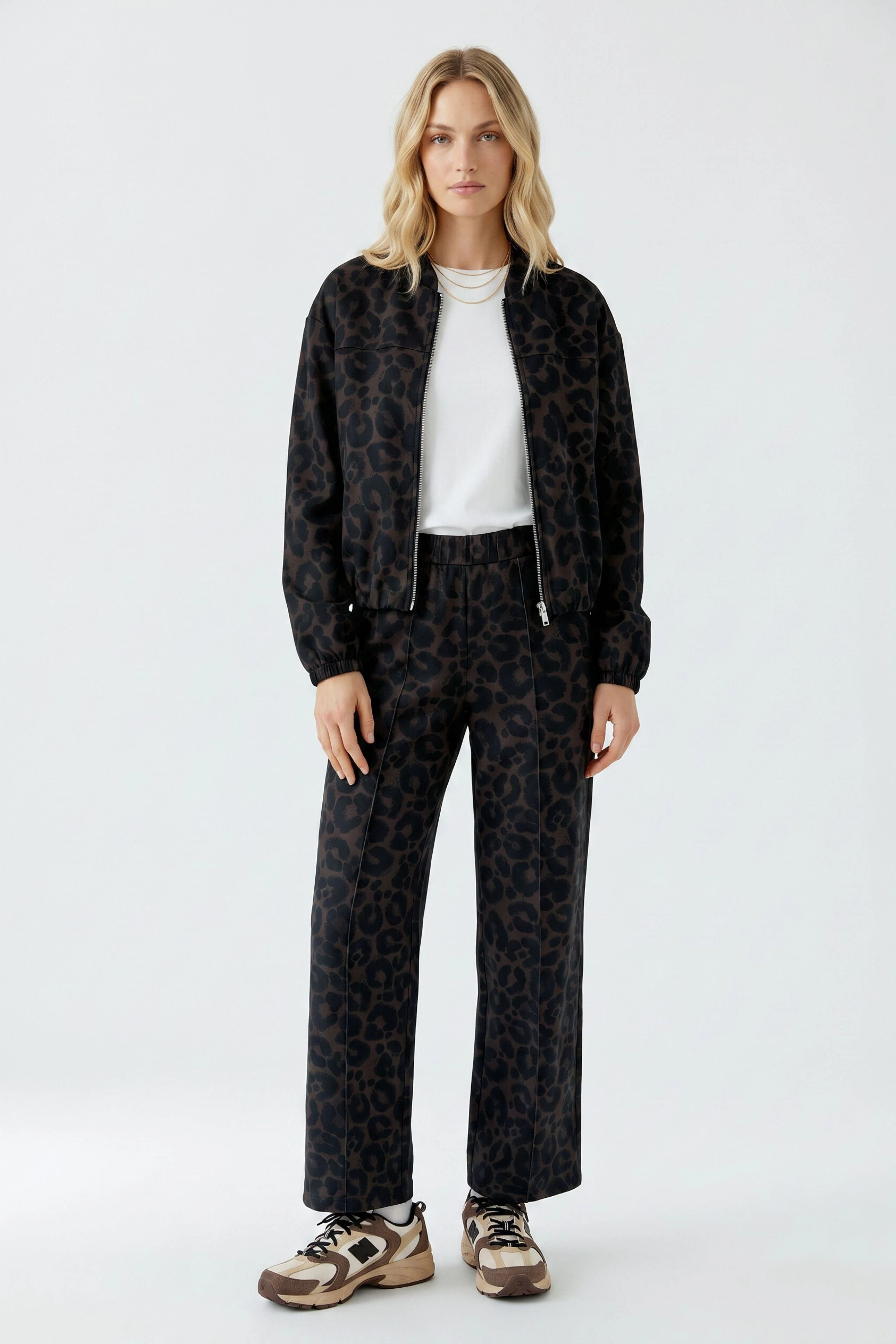Lässiger Blouson mit Leopardenmuster: Ideal für einen modischen und bequemen Look.