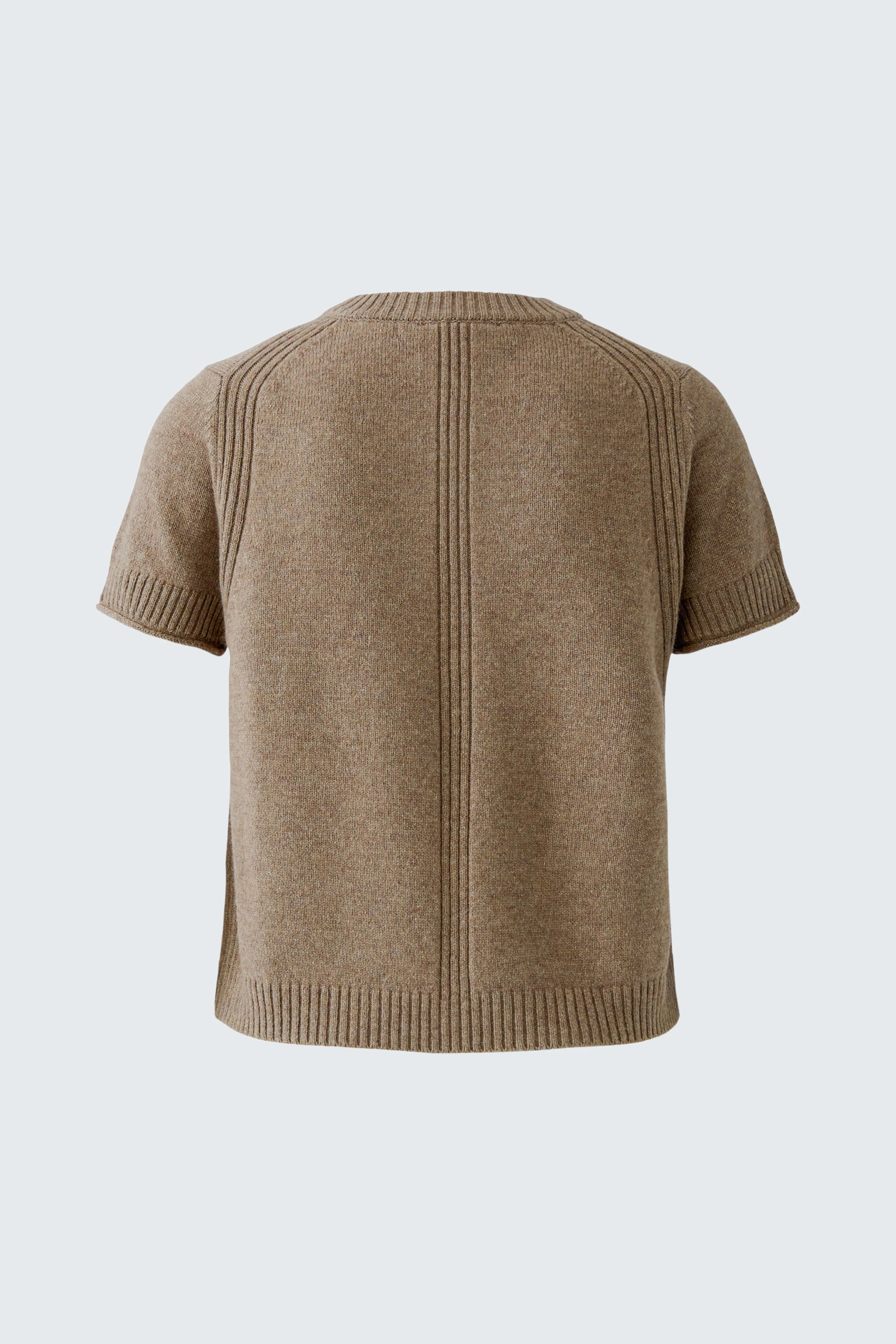 Brauner Damen-Pullover: Kurzarm-Strickpullover in schlichtem Design, ideal für lässige Outfits.